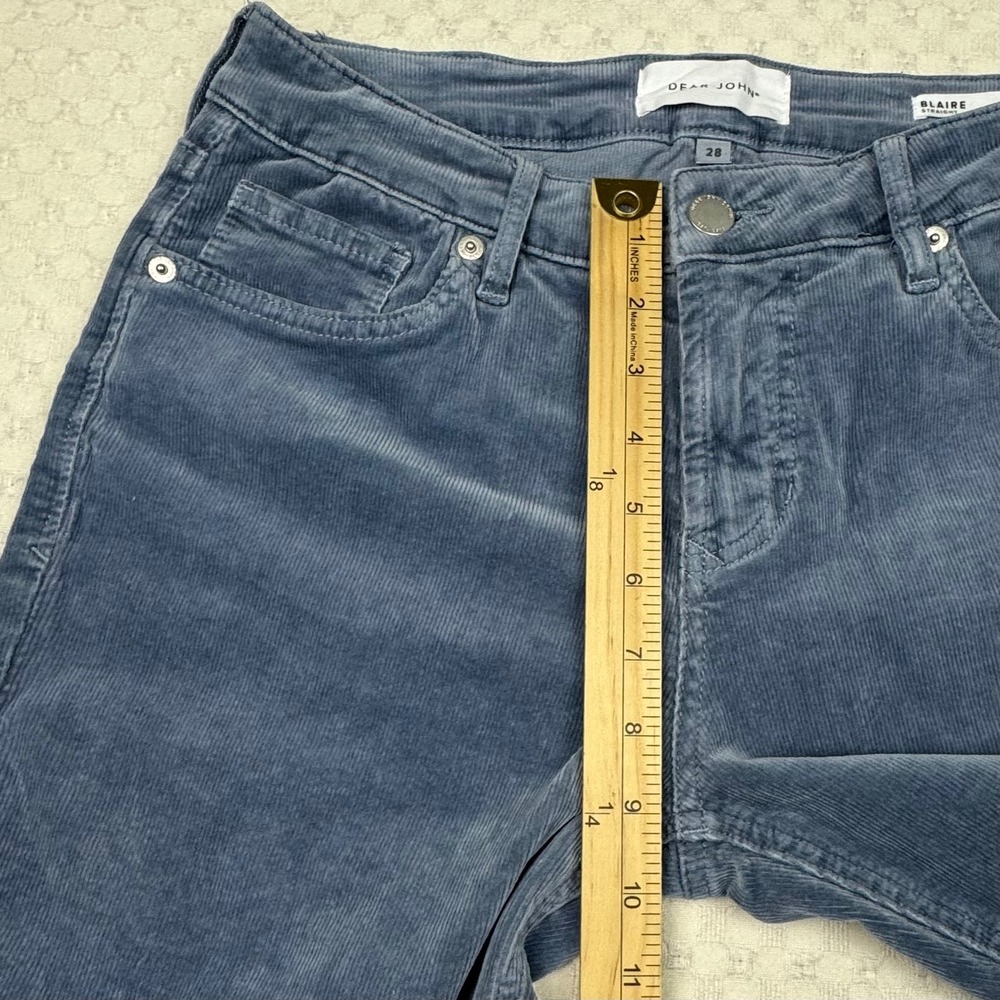 Dear John Blaire Straight Corduroy Pants Womens Size 28 Dusty Blue Stretch - Picture 10 of 11
